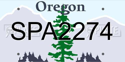 SPA2274 Oregon License Plate