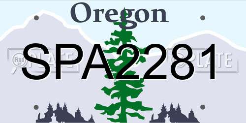 SPA2281 Oregon License Plate
