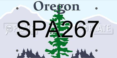 SPA267 Oregon License Plate