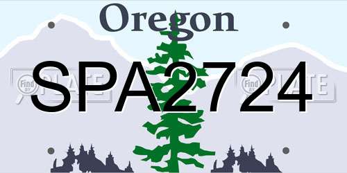 SPA2724 Oregon License Plate