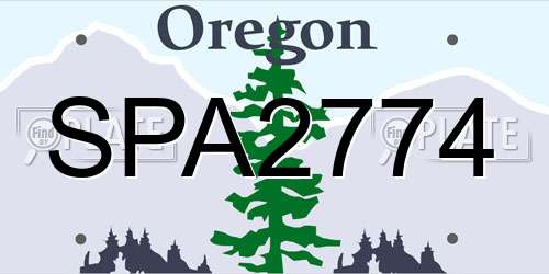SPA2774 Oregon License Plate