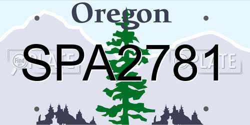 SPA2781 Oregon License Plate