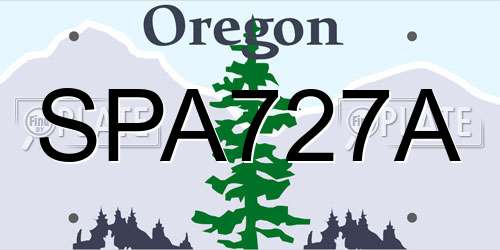 SPA727A Oregon License Plate