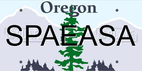 SPAEASA Oregon License Plate