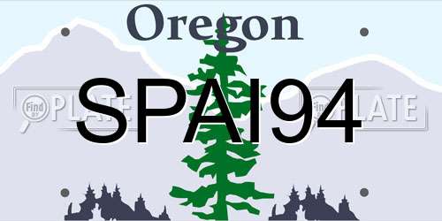 SPAI94 Oregon License Plate