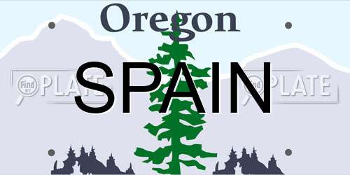 SPAIN Oregon License Plate