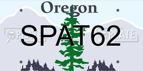SPAT62 Oregon License Plate