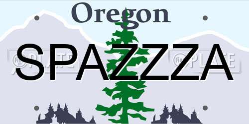 SPAZZZA Oregon License Plate