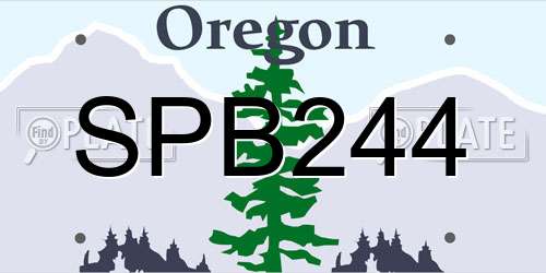 SPB244 Oregon License Plate