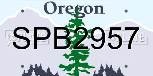 SPB2957 Oregon License Plate
