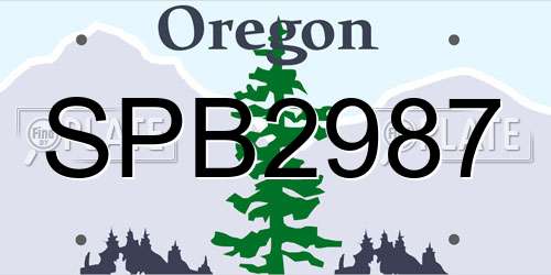 SPB2987 Oregon License Plate