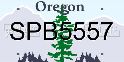 SPB5557 Oregon License Plate