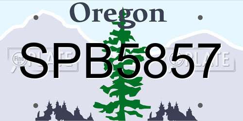 SPB5857 Oregon License Plate