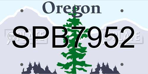 SPB7952 Oregon License Plate