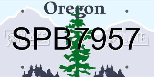 SPB7957 Oregon License Plate