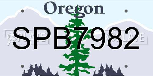 SPB7982 Oregon License Plate
