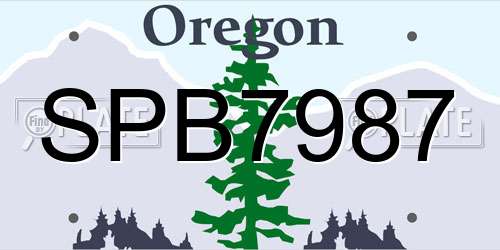 SPB7987 Oregon License Plate