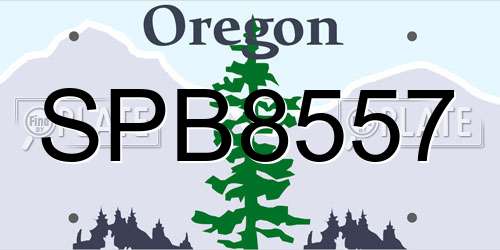 SPB8557 Oregon License Plate
