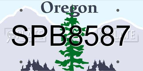 SPB8587 Oregon License Plate