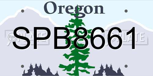 SPB8661 Oregon License Plate