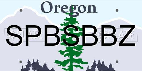 SPBSBBZ Oregon License Plate