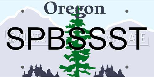 SPBSSST Oregon License Plate
