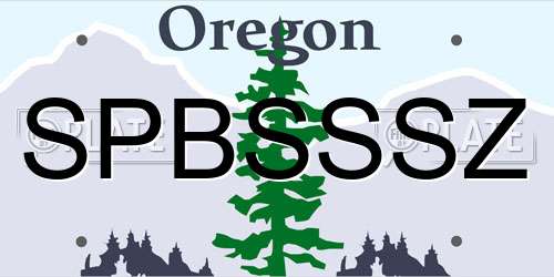 SPBSSSZ Oregon License Plate