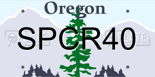 SPCR40 Oregon License Plate
