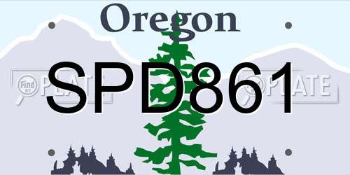 SPD861 Oregon License Plate
