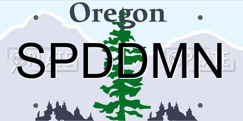 SPDDMN Oregon License Plate