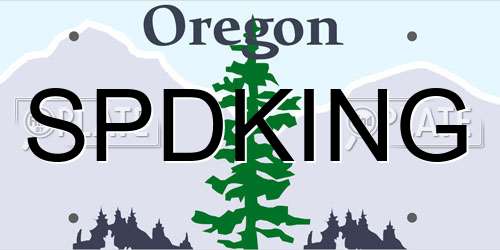 SPDKING Oregon License Plate