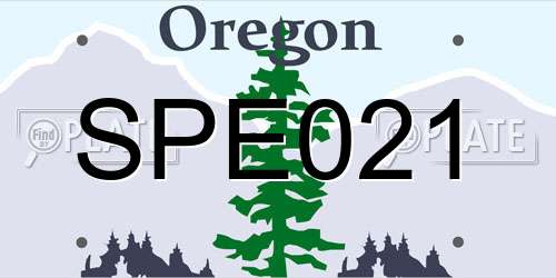 SPE021 Oregon License Plate