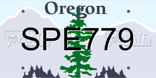 SPE779 Oregon License Plate