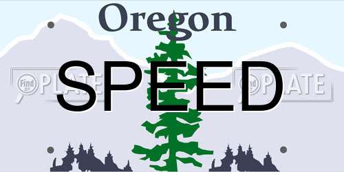 SPEED Oregon License Plate