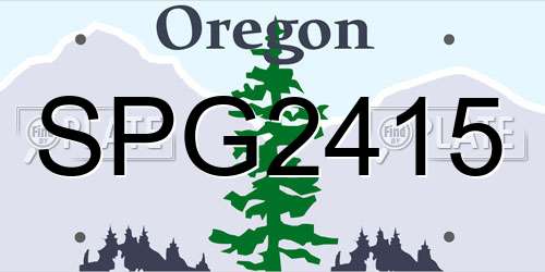 SPG2415 Oregon License Plate