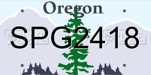 SPG2418 Oregon License Plate