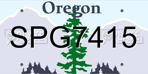 SPG7415 Oregon License Plate