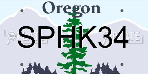 SPHK34 Oregon License Plate