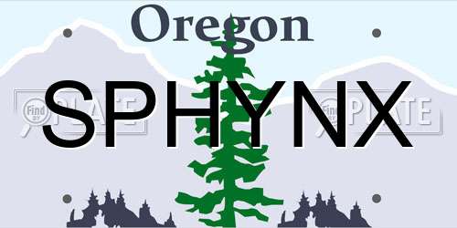 SPHYNX Oregon License Plate