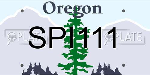 SPI111 Oregon License Plate