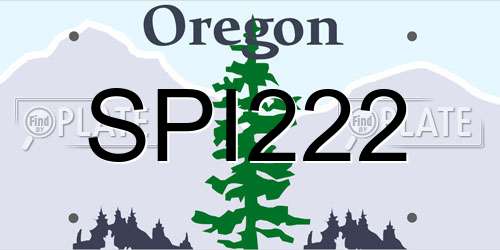 SPI222 Oregon License Plate