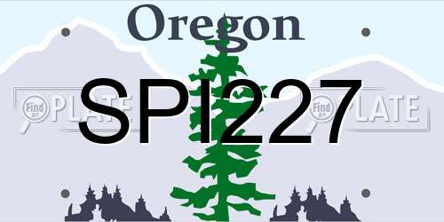 SPI227 Oregon License Plate