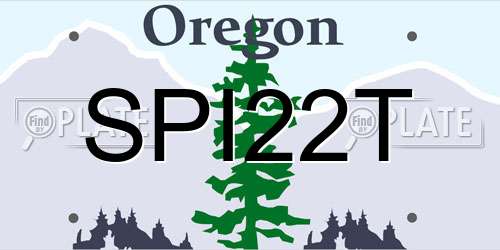 SPI22T Oregon License Plate