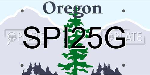SPI25G Oregon License Plate