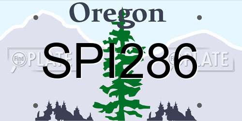 SPI286 Oregon License Plate