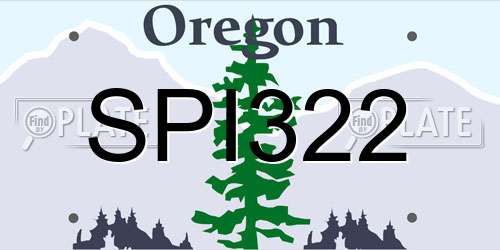 SPI322 Oregon License Plate