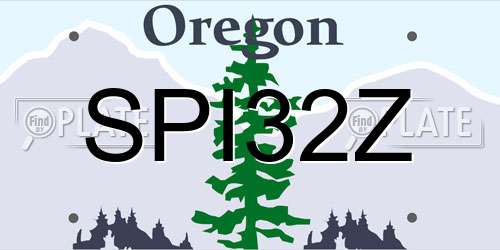 SPI32Z Oregon License Plate