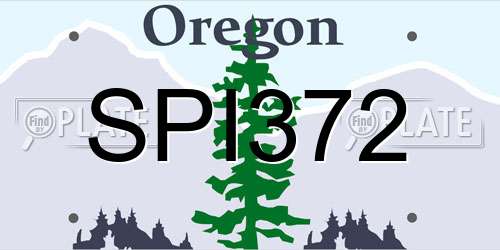 SPI372 Oregon License Plate