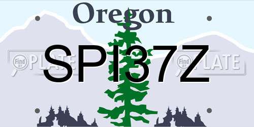 SPI37Z Oregon License Plate