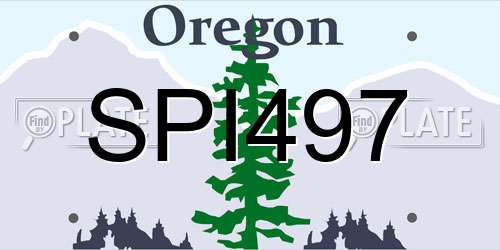 SPI497 Oregon License Plate